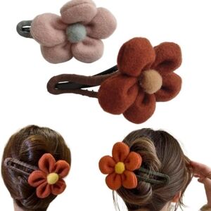 Claw Clip Plush Flower Set 2